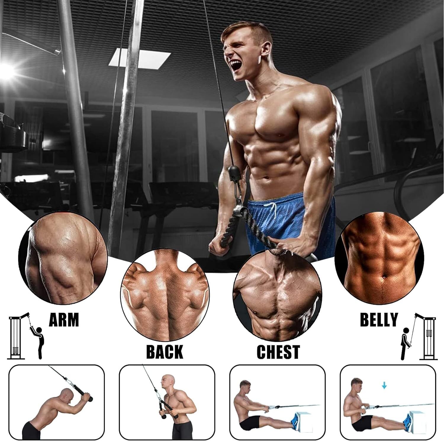 Weight Cable Pulley System Gym Professional Home Gym Equipment Upgraded Fitness