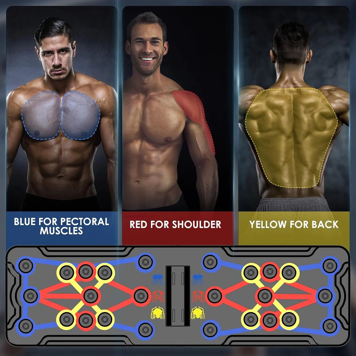 Push up Board 15 in 1 Home Workout Equipment Multi-Functional Pushup Stands System Fitness Floor Chest Muscle Exercise Professional Equipment Burn Fat Strength Training Arm Men & Women Weights