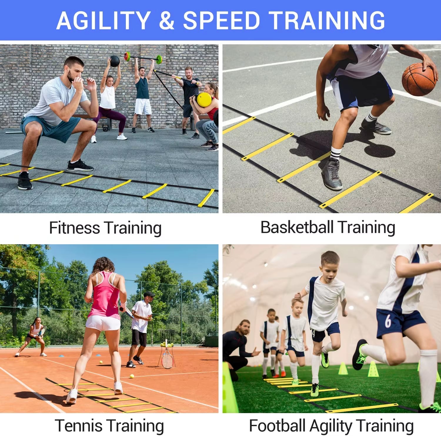 Agility Ladders Nylon Straps for Speed Training and Sports Flexibility Agility Football Training Energy Ladder Equipment