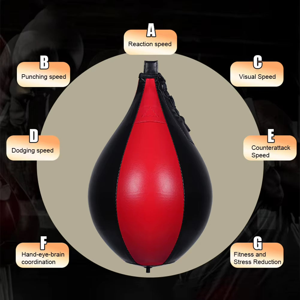 Boxing Speed Ball Hanging Punching Bag PU Leather Boxing Reflex Ball Stress Relief Boxing Striking Bag for Muay Thai Training