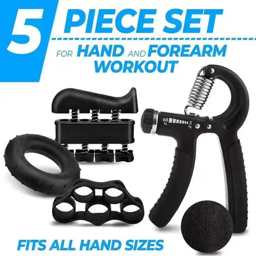 Hand Grip Strengthener Exercise Kit with 5 Pieces Hand Exerciser for Men Women Power Hand Grip Trainer Finger Stretcher Grip Ri